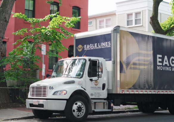 shot-of-moving-truck Moving truck parked